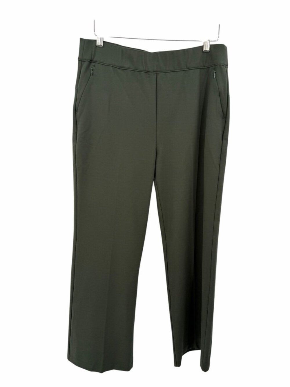 TUCKERNUCK Women's Dark Green Straight Leg Ankle Stretch Pull On Pants XL